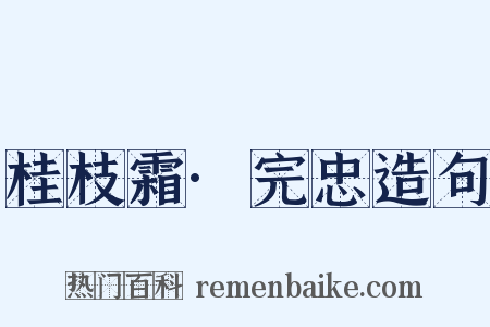 桂枝霜·完忠造句是什么意思的图片